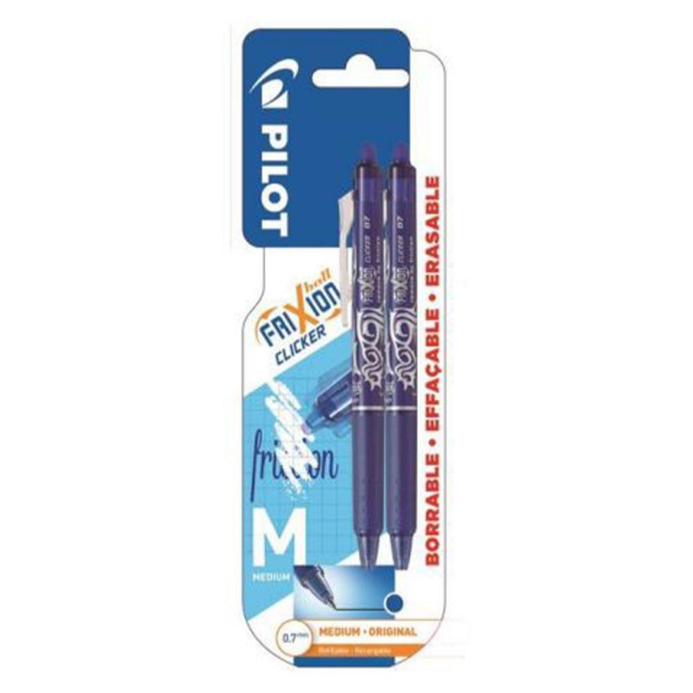 Bolígrafo Tinta Gel Pilot Frixion Clicker Azul Blíster 2 ud.