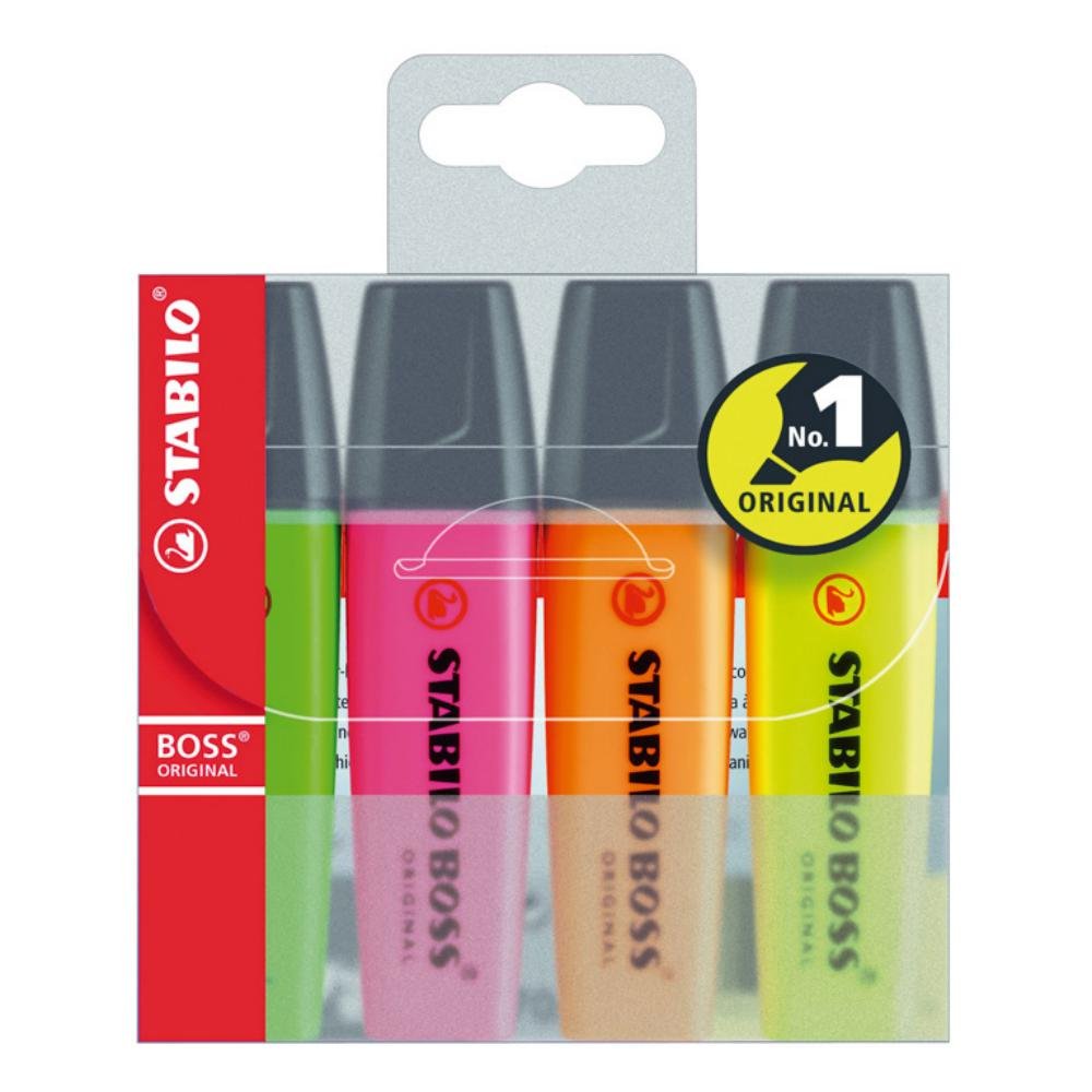 Rotulador Fluorescente Stabilo Boss Colores Surtidos Blíster 4 ud.
