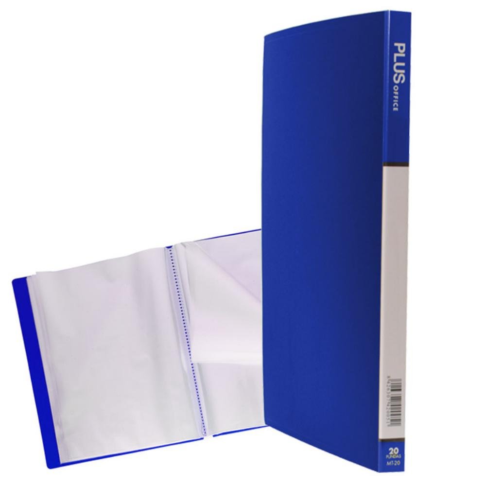 Carpeta Plus Office A4 PP 20 Fundas Azul