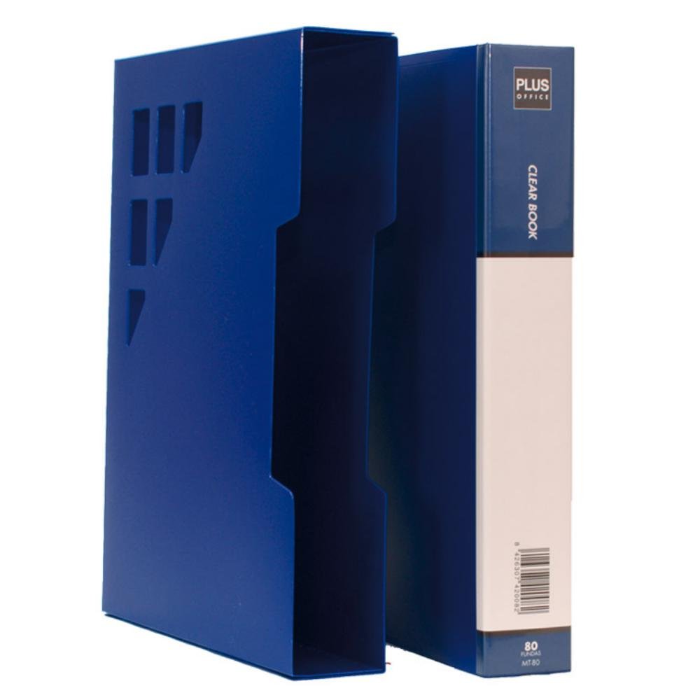 Carpeta Plus Office A4 PP Cajetín 80 Fundas Azul