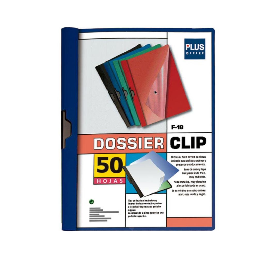 Dossier Plus Office F-18 Pinza Metálica A4 Azul 50 Hojas