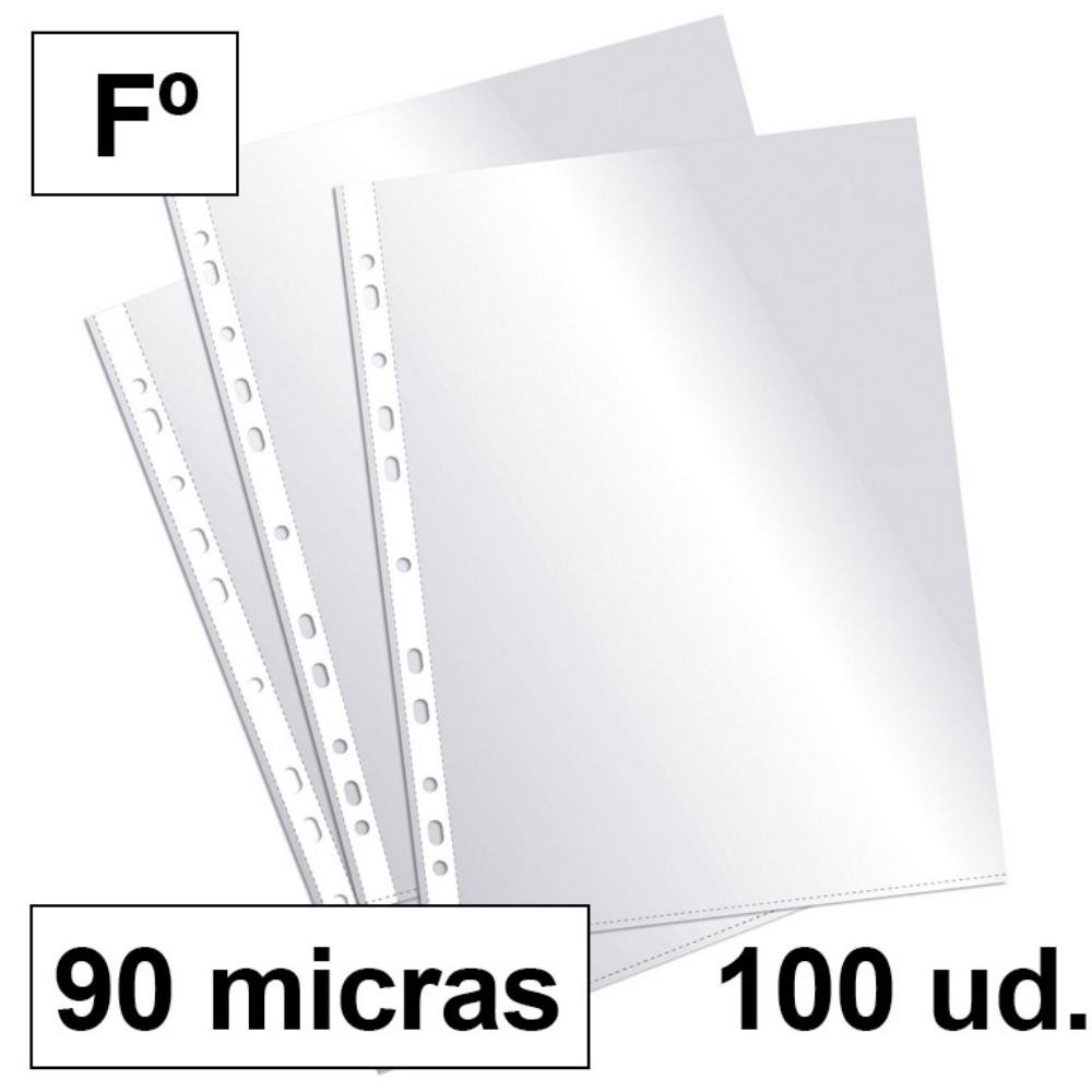 Fundas Multitaladro Plus Office Folio Cristal 90 Micras 100 ud.