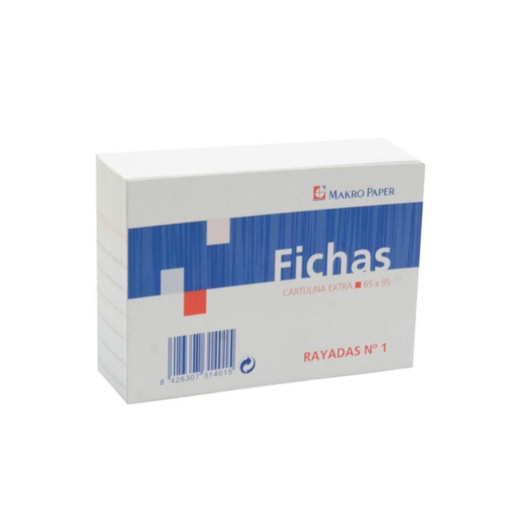 Fichas Rayadas Plus Office 65 x 95 mm Nº1 100 Hojas