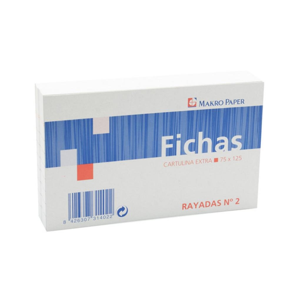 Fichas Rayadas Plus Office 75 x 125 mm Nº2 100 Hojas