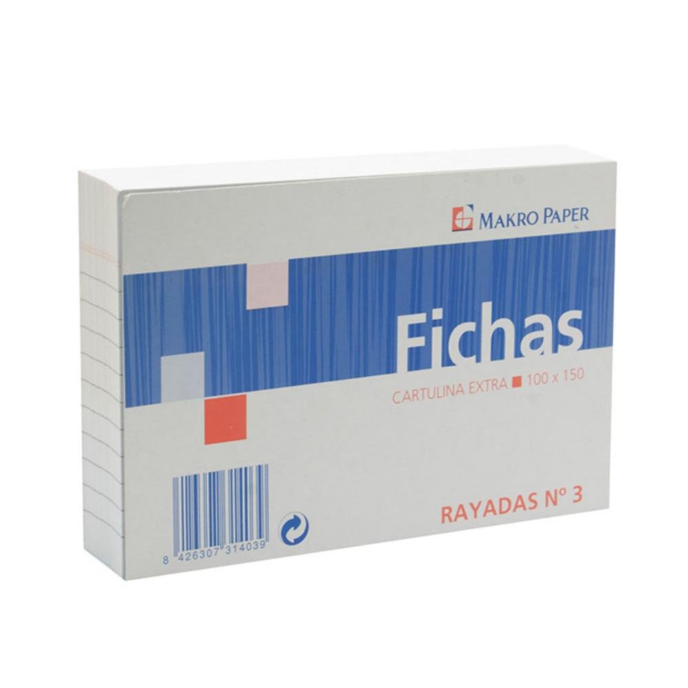 Fichas Rayadas Plus Office 100 x 150 mm Nº3 100 Hojas