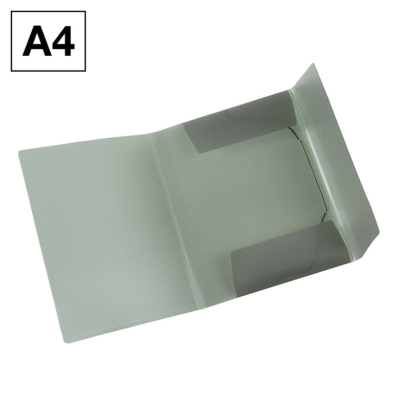 Carpeta Plus Office A4 PP Gomas y Solapas Gris Manhattan
