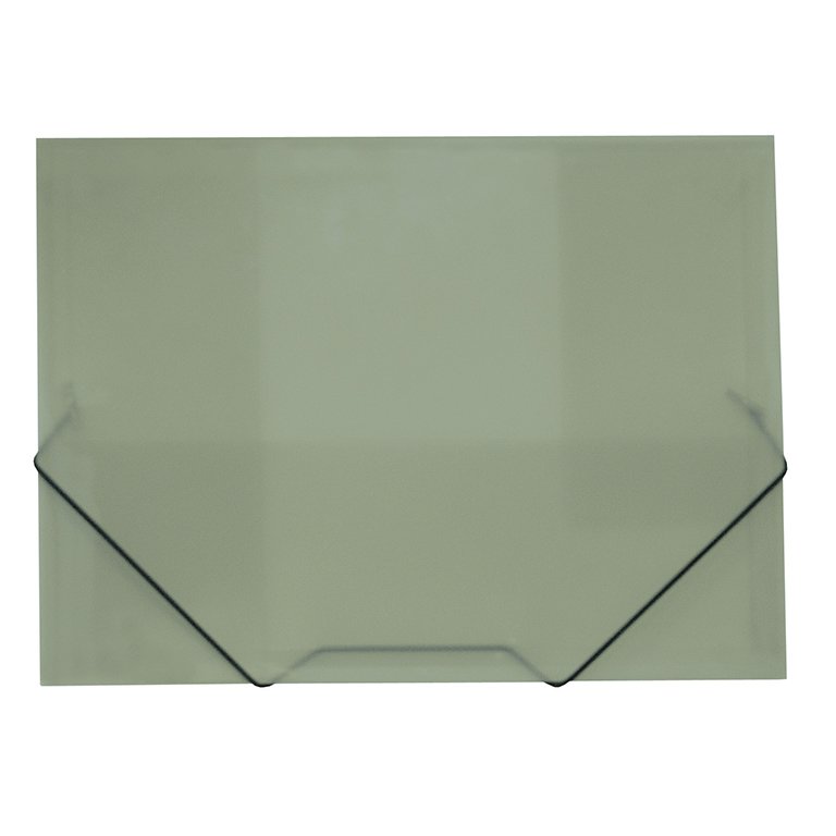 Carpeta Plus Office A4+ PP Gomas y Solapas Traslúcida Gris Manhattan