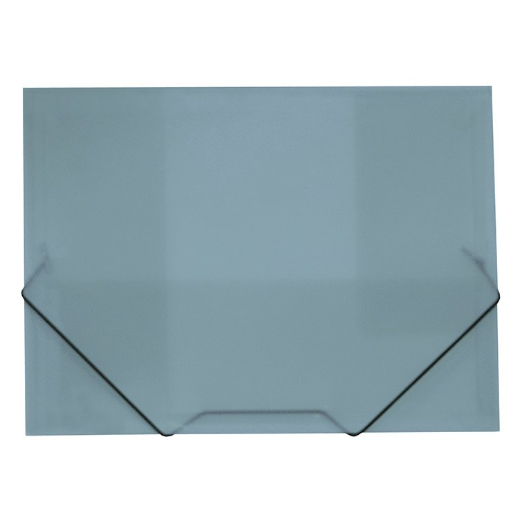Carpeta Plus Office A4+ PP Gomas y Solapas Traslúcida Azul Grisáceo