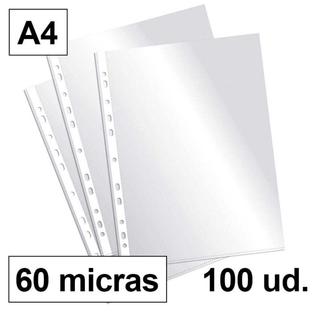 Fundas Multitaladro Plus Office A4 Cristal 60 Micras