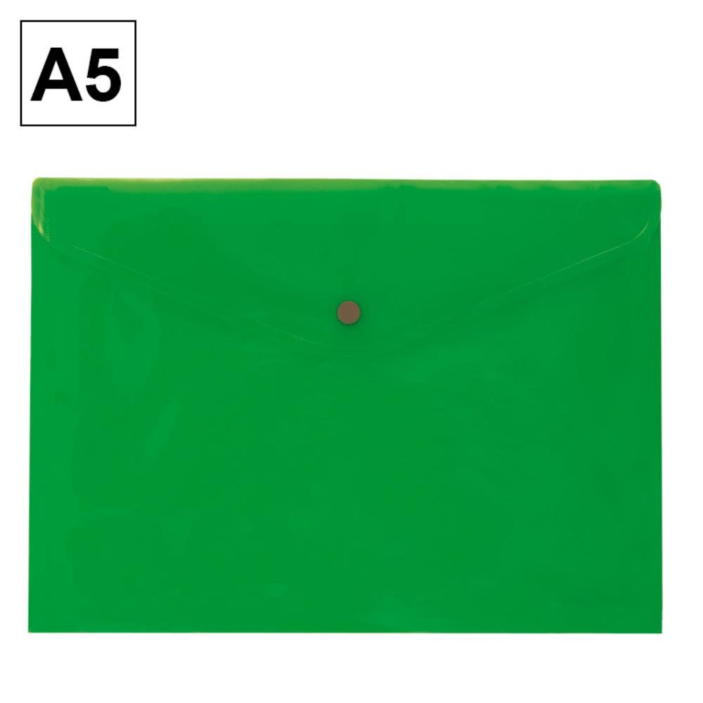 Sobre 2015 Plus Office A5 Plástico Apaisado Broche Verde