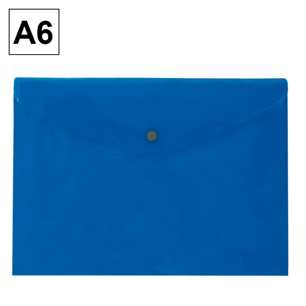 Sobre 2016 Plus Office A6 Plástico Apaisado Broche Azul