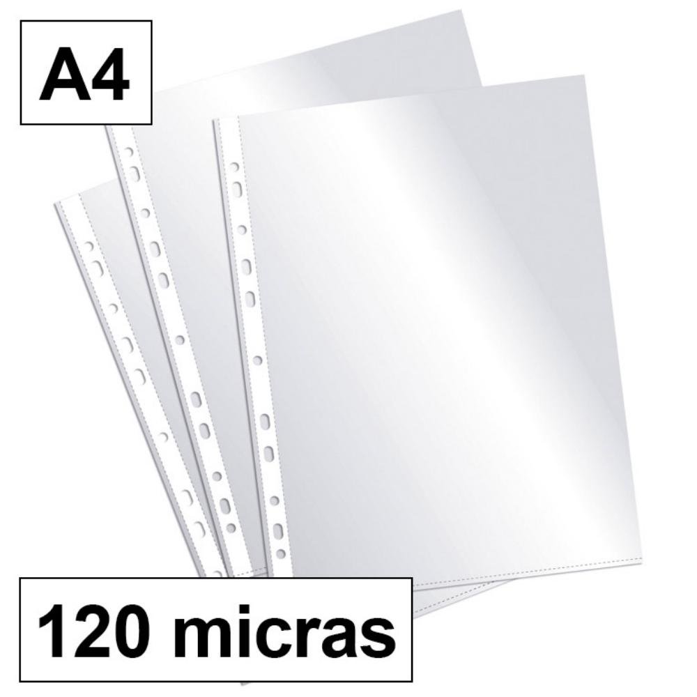 Fundas Multitaladro Plus Office A4 Cristal 120 Micras