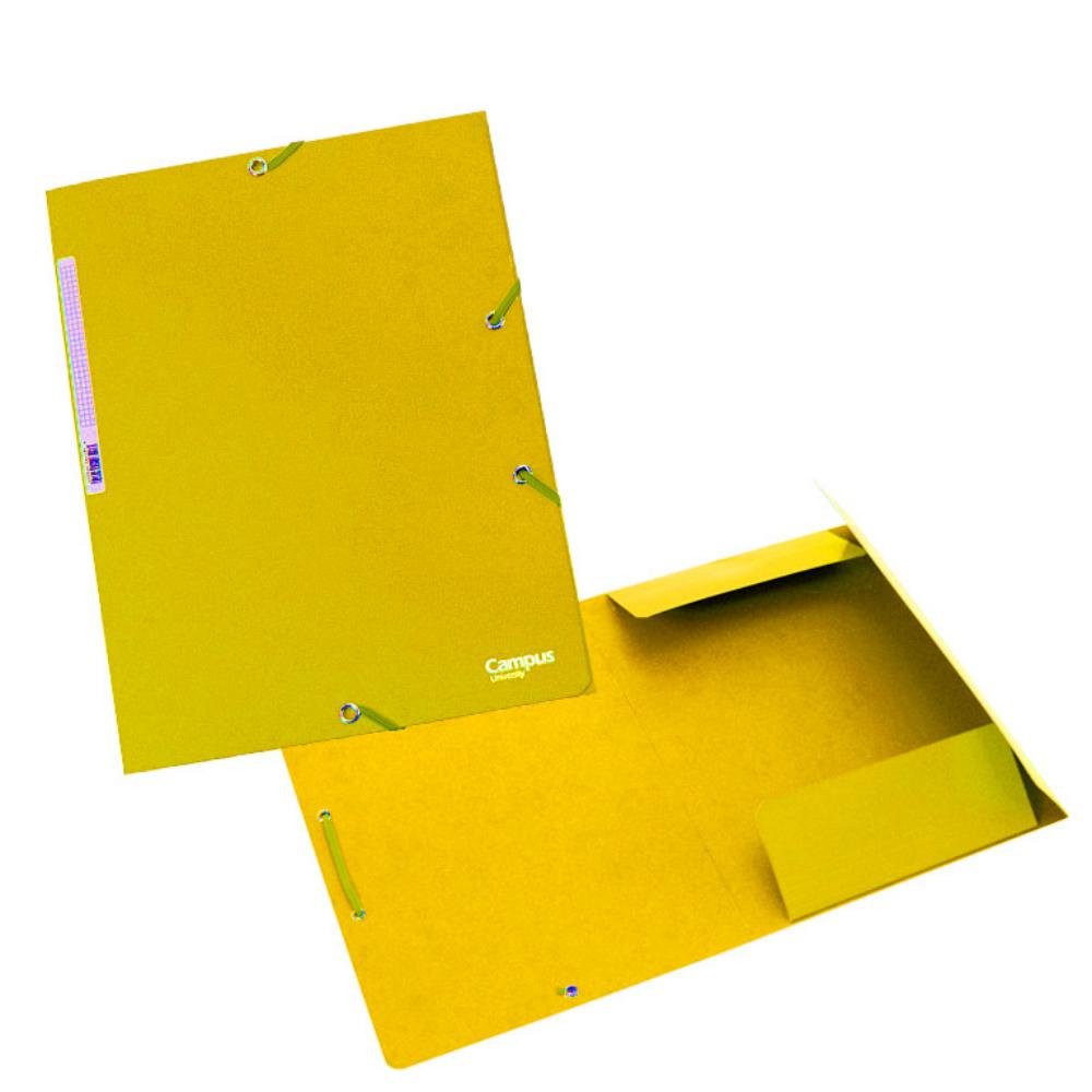 Carpeta Campus Univeristy A4+ Gomas y Solapas Cartón Amarilla