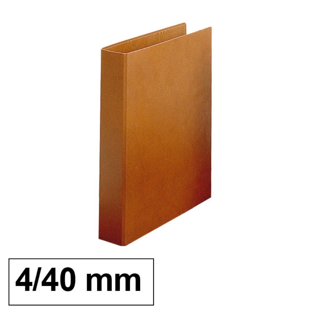 Carpeta Karman Cartón Forrado Folio Natural 4 Anillas 40 mm Lomo 4 cm Color Cuero