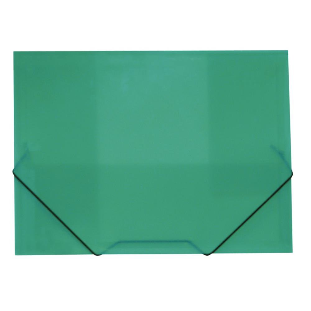 Carpeta Plus Office A4+ PP Gomas y Solapas Traslúcida Verde