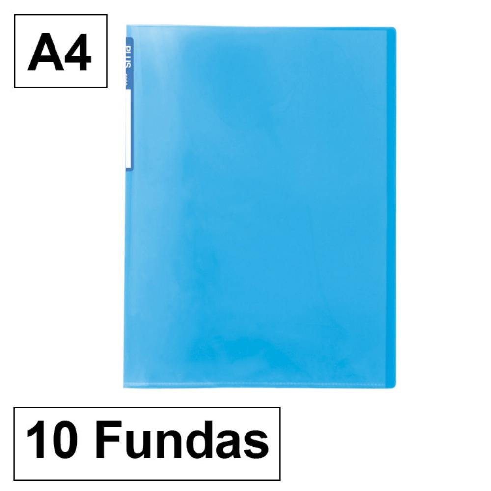 Carpeta Plus Oficce 6010 A4 PP 10 Fundas Azul