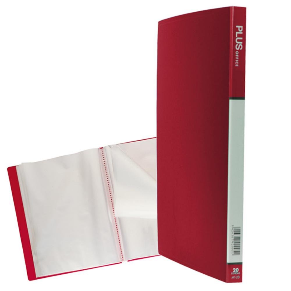 Carpeta Plus Office A4 PP 20 Fundas Roja