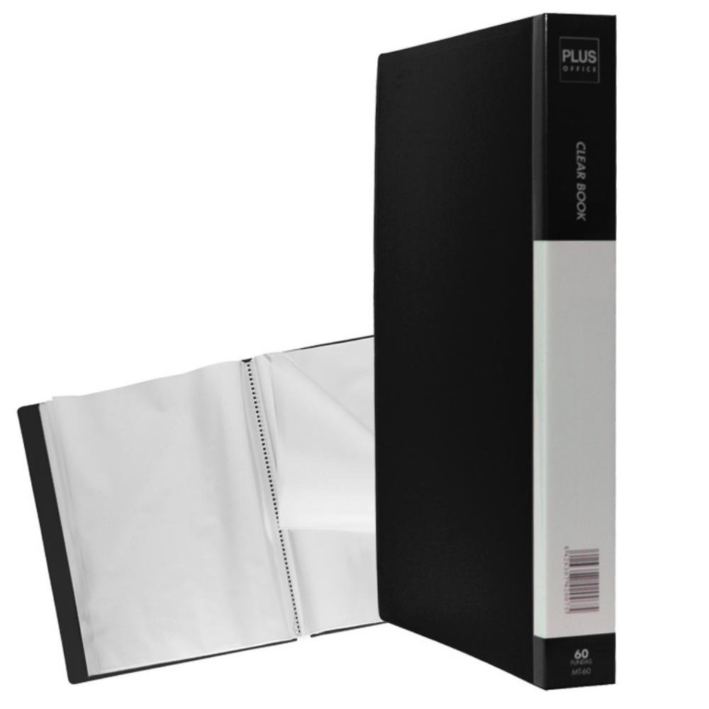 Carpeta Plus Office A4 PP 60 Fundas Negra