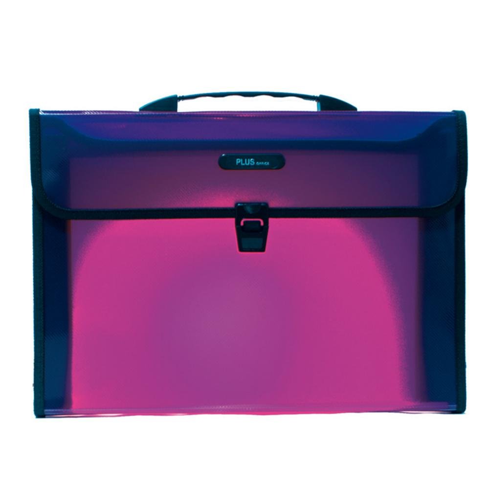 Maletín Plus Office Folio 2 Departamentos Violeta Traslúcido