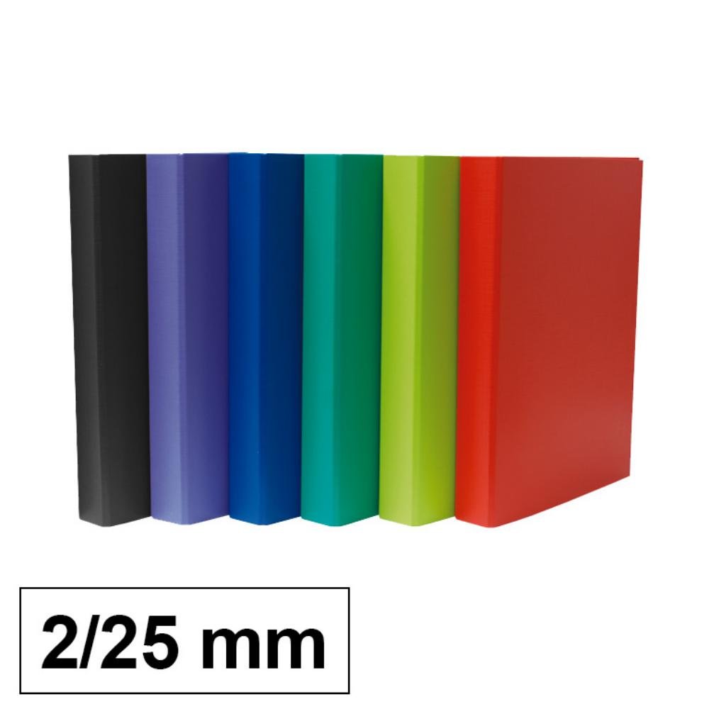 Carpeta Plus Office Folio Cartón Forrado PP 2 Anillas 25 mm Lomo 35 mm 6 Colores Surtidos