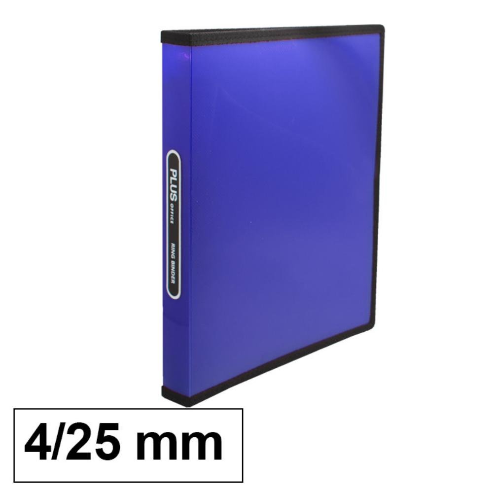Carpeta Plus Office A4 PP 4 Anillas 25 mm Azul