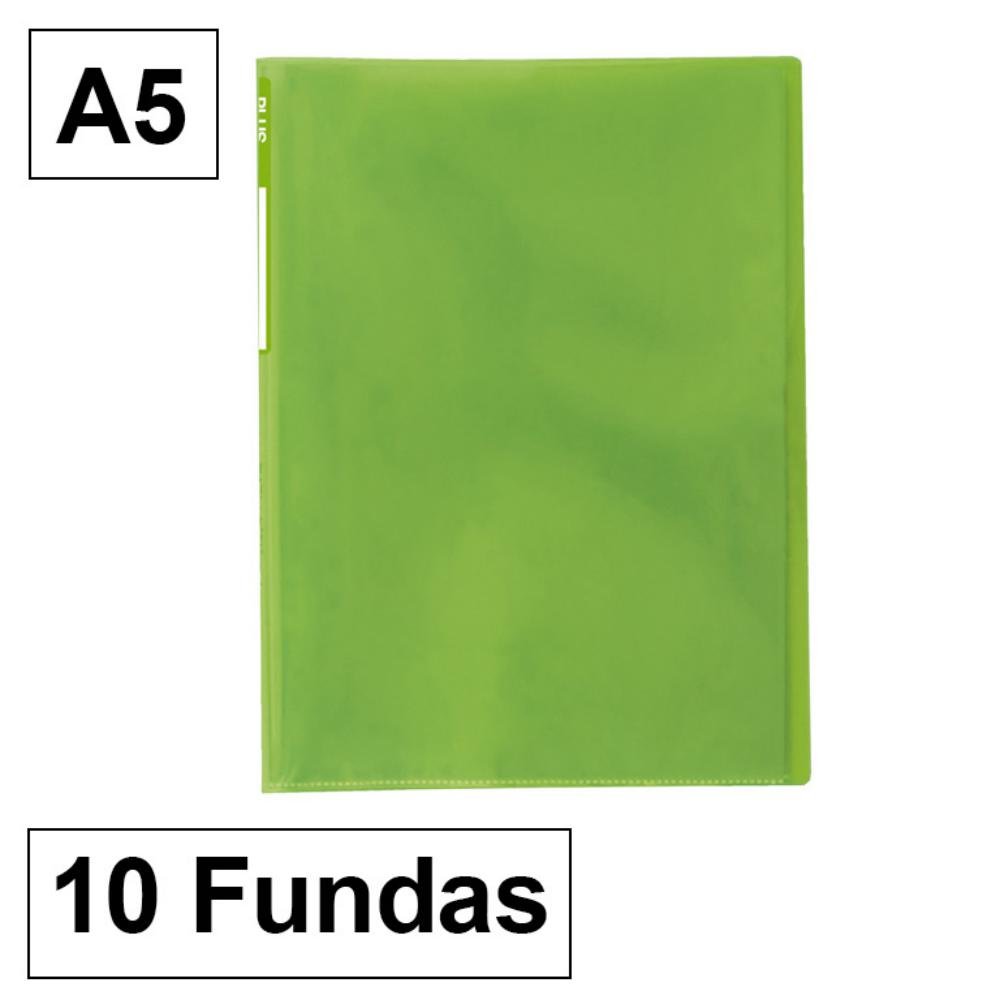 Carpeta Plus Office 5010 A5 PP 10 Fundas Verde