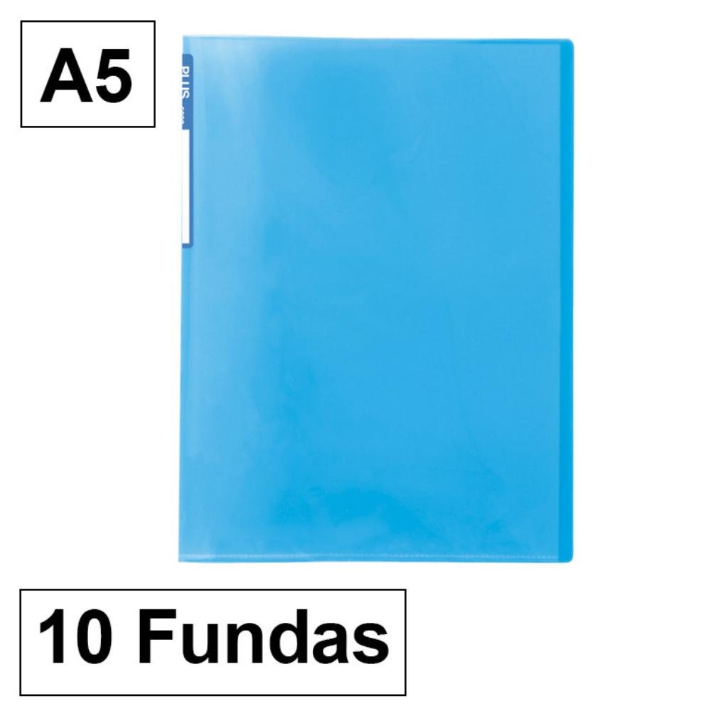 Carpeta Plus Office 5010 A5 PP 10 Fundas Azul