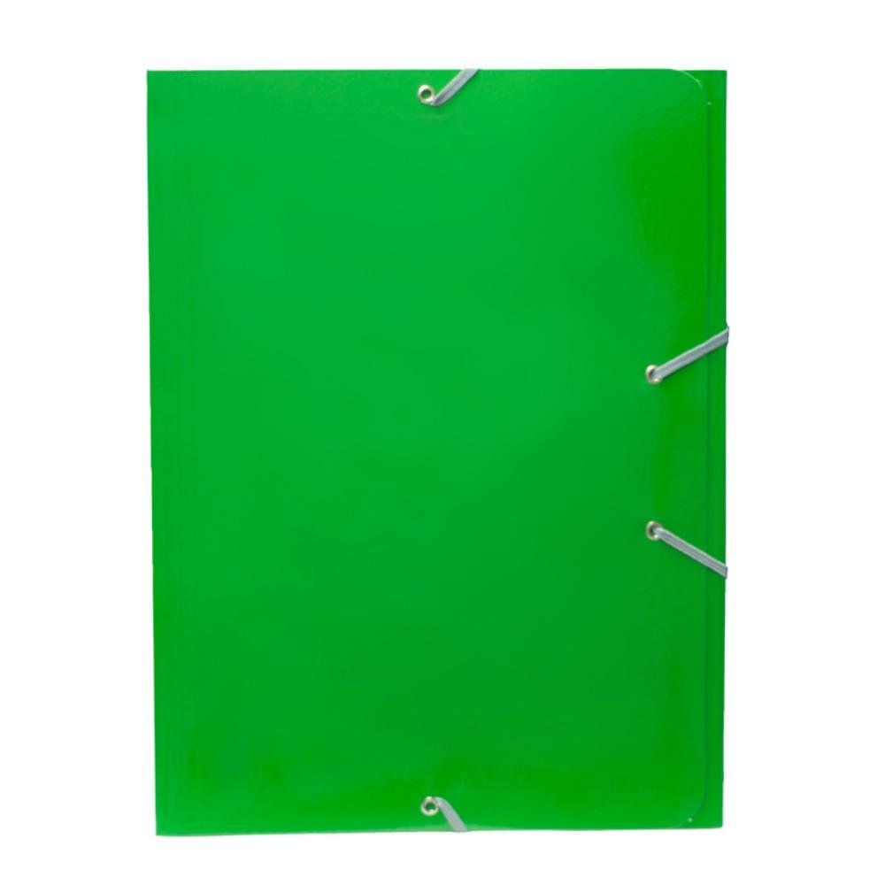 Carpeta Campus University A4+ Gomas y Solapas Cartón Brillo Verde