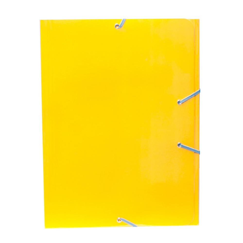 Carpeta Campus University A4+ Gomas y Solapas Cartón Brillo Amarillo