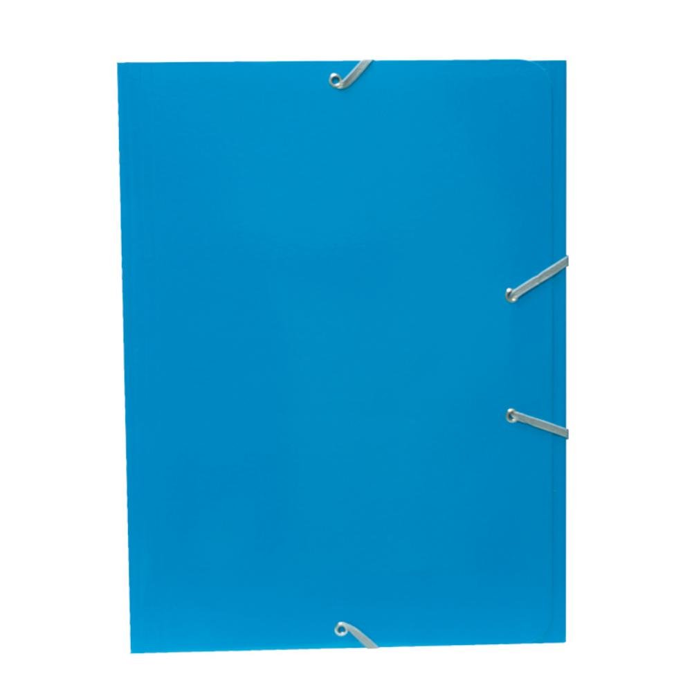 Carpeta Campus University A4+ Gomas y Solapas Cartón Brillo Azul Claro