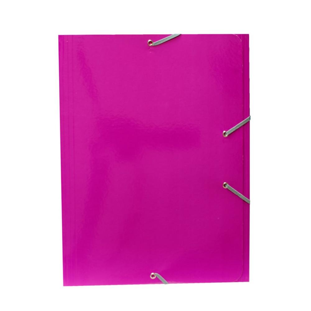 Carpeta Campus University A4+ Gomas y Solapas Carton Brillo Rosa Oscuro