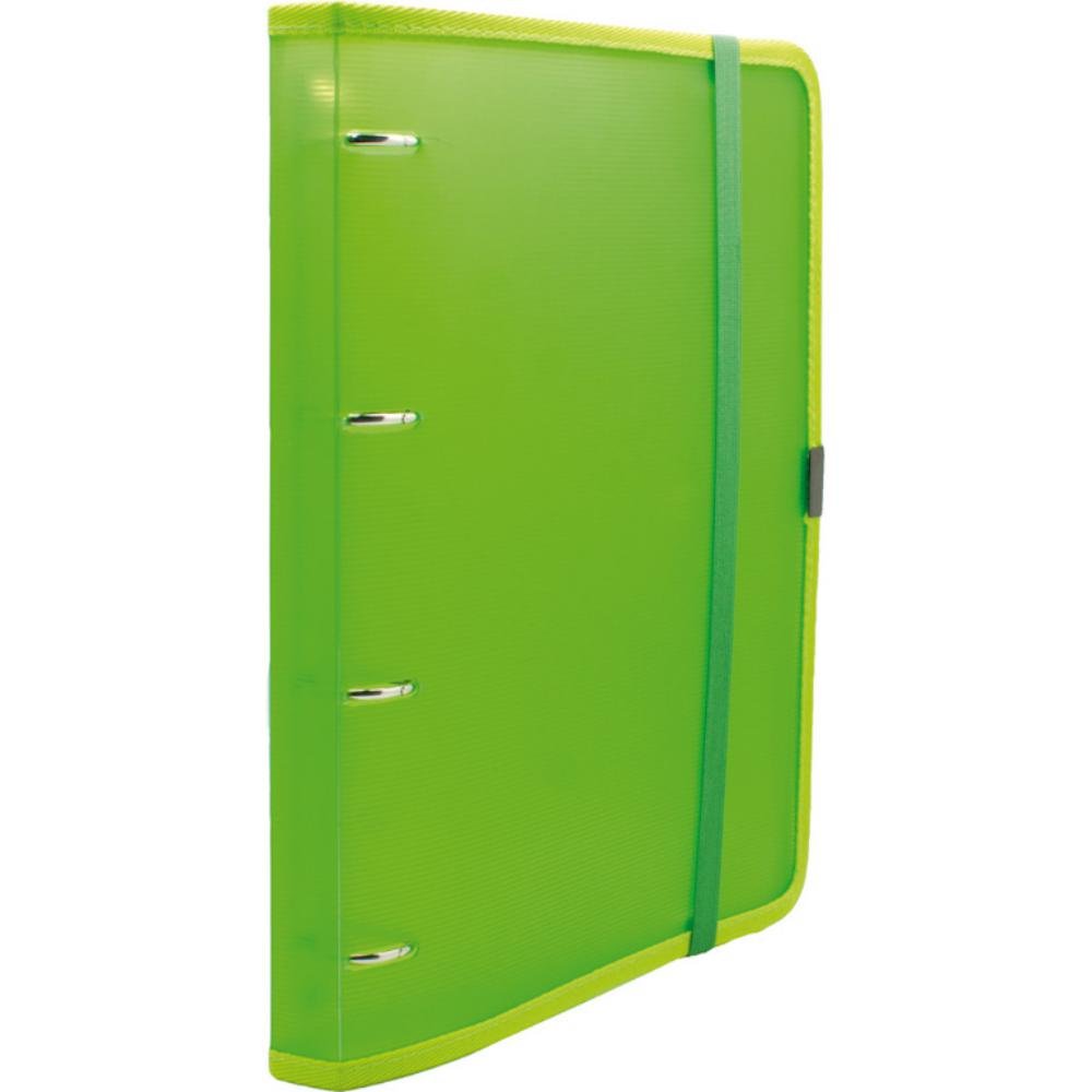 Carpeta Plus Office A4 PP 4 Anillas Cierre Goma Verde