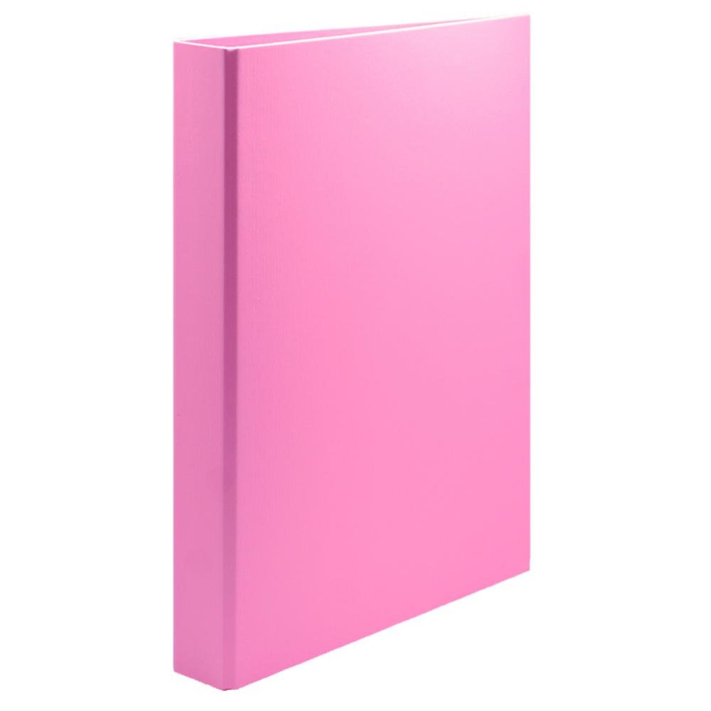 Carpeta Plus Office Folio Cartón Forrado PP 4 Anillas 25 mm Lomo 35 mm Rosa Pastel