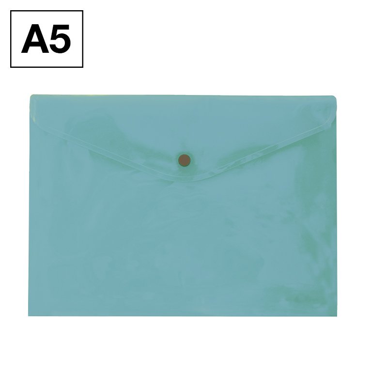 Sobre 2015 Plus Office A5 Plástico Apaisado Broche Verde Claro