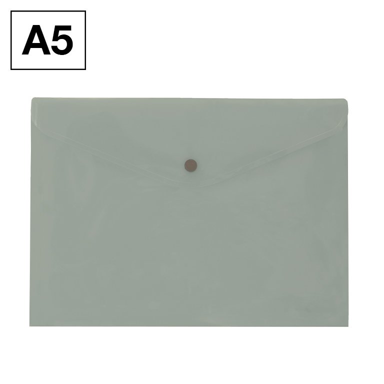 Sobre 2015 Plus Office A5 Plástico Apaisado Broche Gris Manhattan