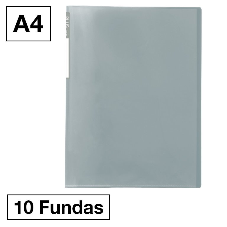 Carpeta Plus Office 6010 A4 PP 10 Fundas Gris Manhattan