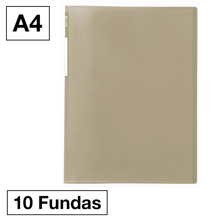 Carpeta Plus Office 6010 A4 PP 10 Fundas Ocre verdoso