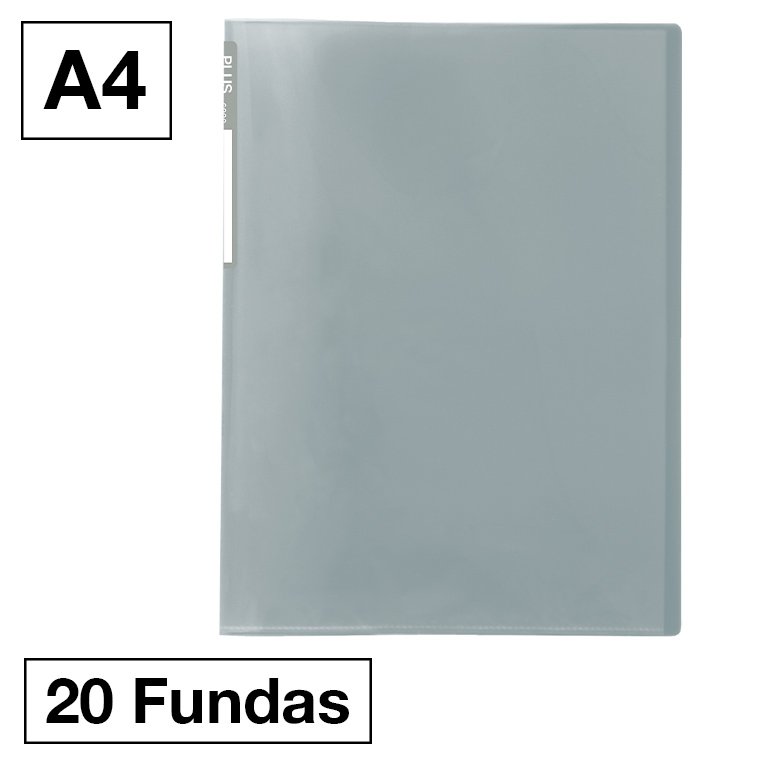 Carpeta Plus Office 6020 A4 PP 20 Fundas Gris Manhattan