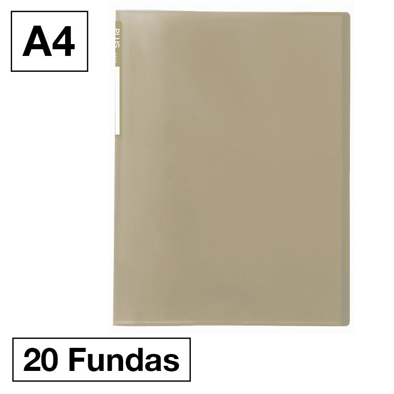 Carpeta Plus Office 6020 A4 PP 20 Fundas Ocre Verdoso