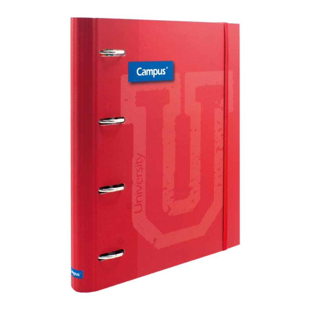 Carpeta Ringbook Soft Campus University 4 Anillas + Recambio Rojo