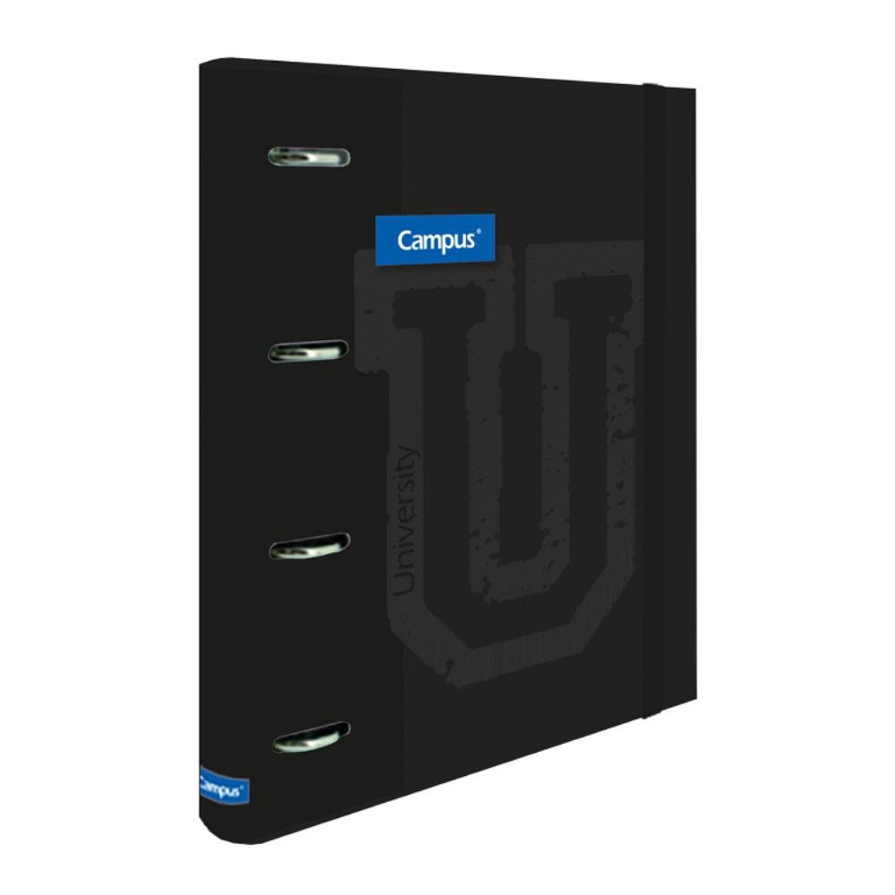 Carpeta Ringbook Soft Campus University 4 Anillas + Recambio Negro