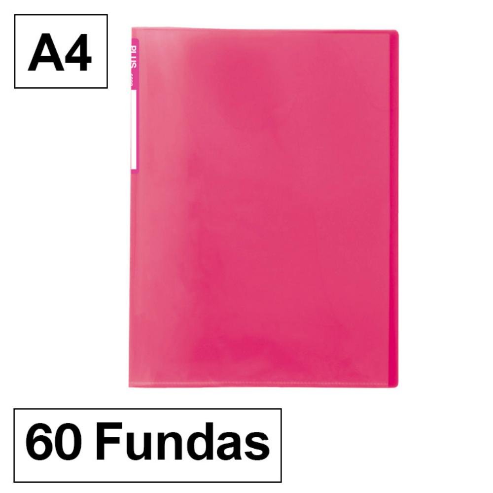 Carpeta Plus Office 6060 A4 60 PP Fundas Rosa