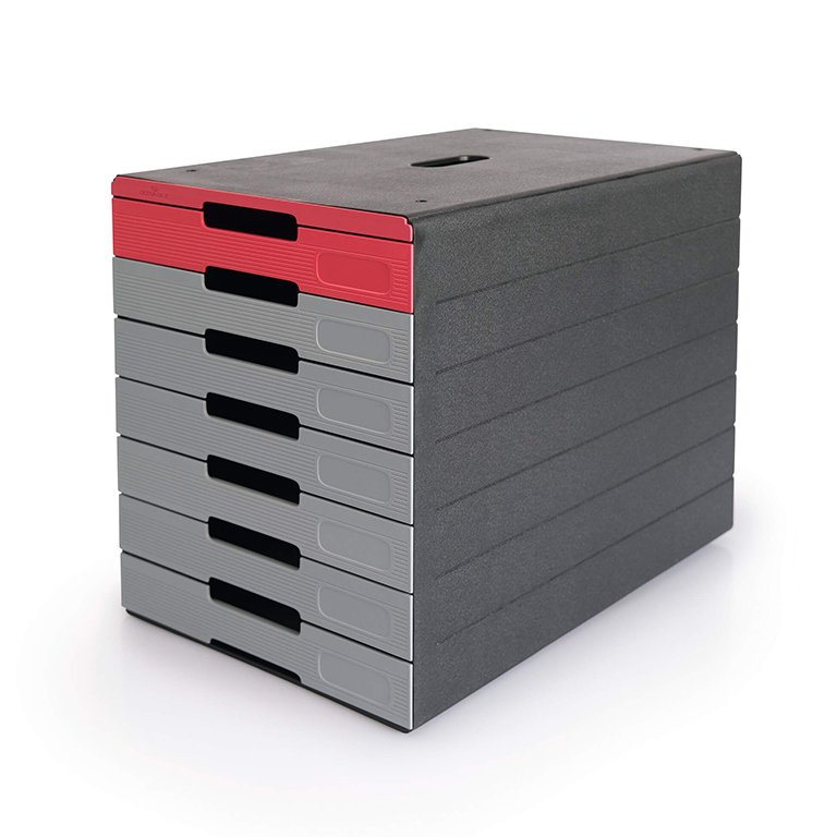 Módulo Archivador Durable Idealbox Pro 7 Cajones Rojo