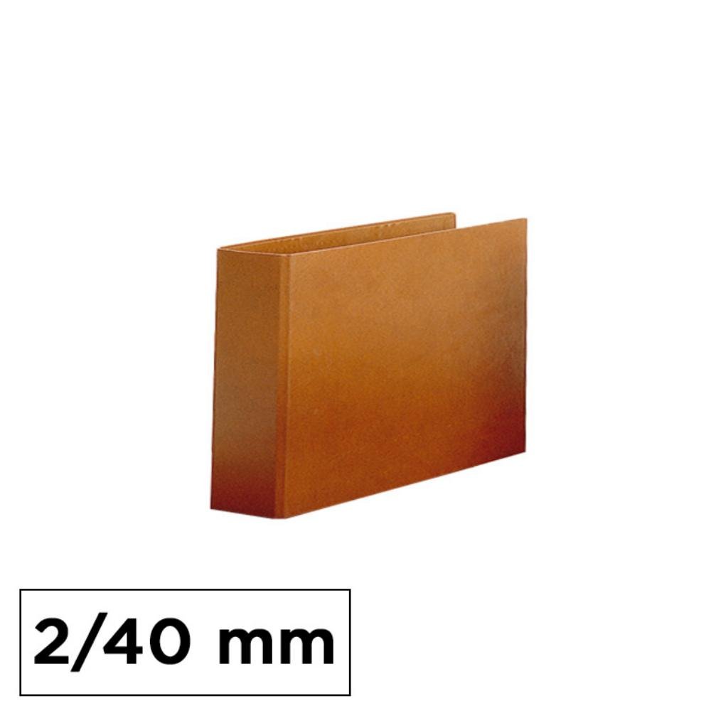 Carpeta Karman Carton Forrado A5 Cuarto Apaisado 2 Anillas 40 mm Lomo 4 cm Color Cuero