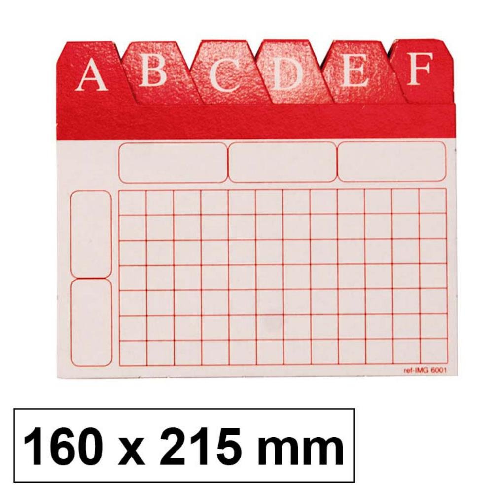 Índice Alfabético para Ficheros 160 x 215 mm Nº 5