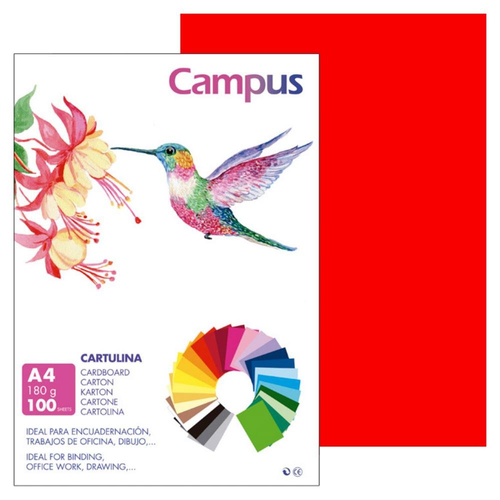 Cartulina Campus A4 180g Roja
