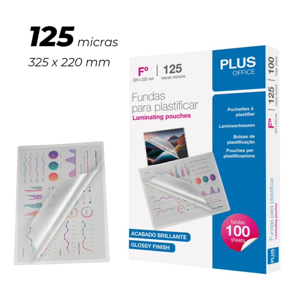 Funda Plastificar Plus Office Folio 125 Micras