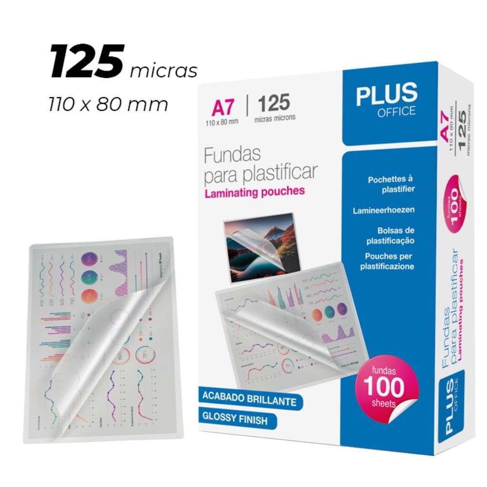 Funda Plastificar Plus Office A7 125 Micras