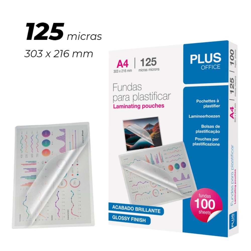 Funda Plastificar Plus Office A4 125 Micras
