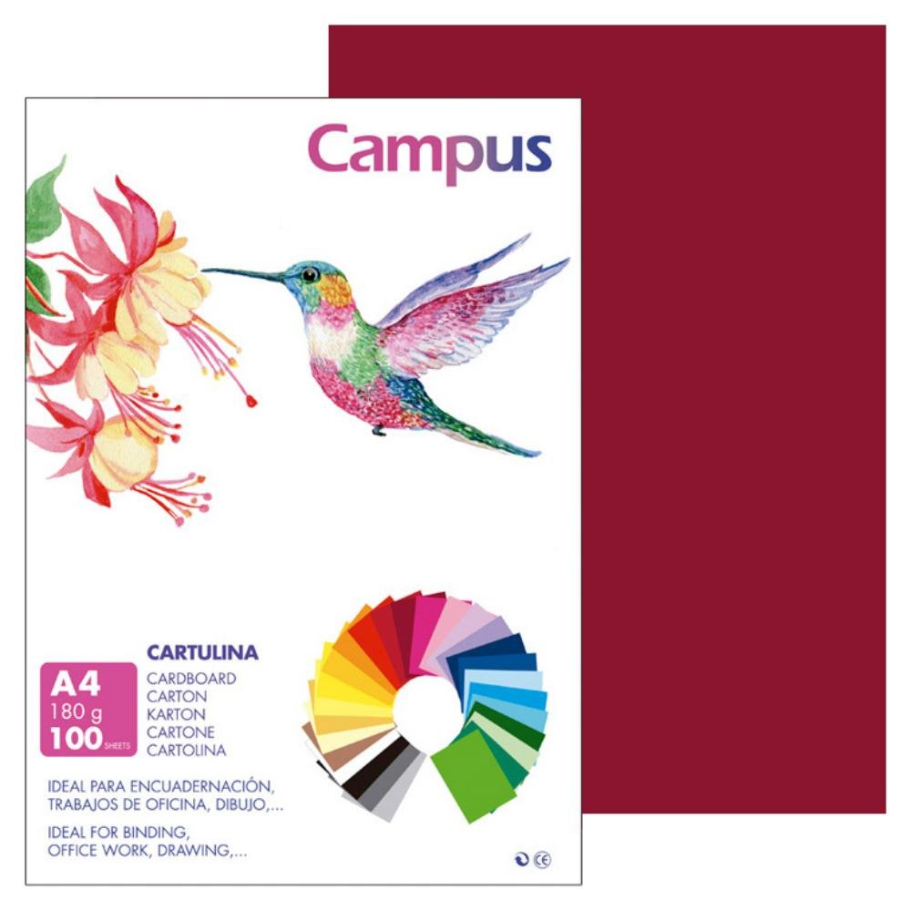 Cartulina Campus A4 180g Granate